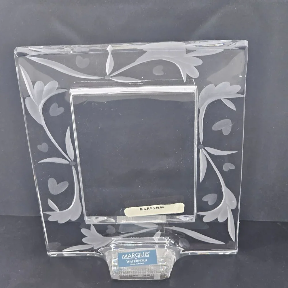 Waterford Marquis Yours Truly Small Frame Lead Crystal Poland 2.75